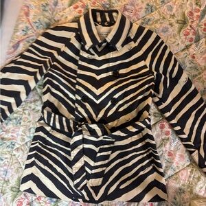 Coach Zebra Print Trench Coat